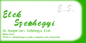 elek szephegyi business card