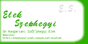 elek szephegyi business card